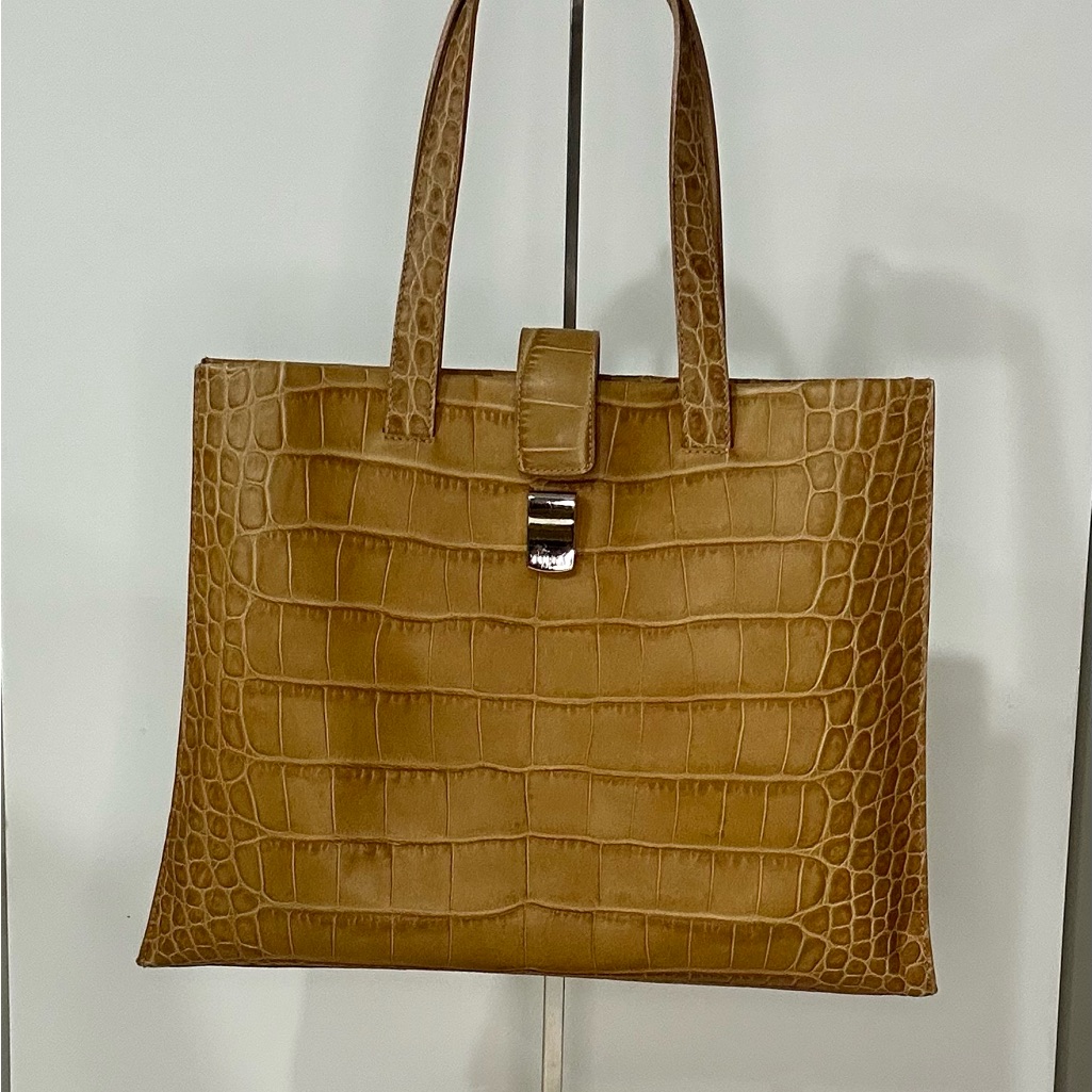 Furla Crocodile-Embossed Tote Bag